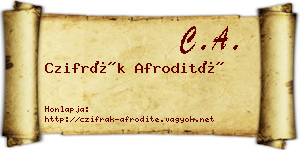 Czifrák Afrodité névjegykártya